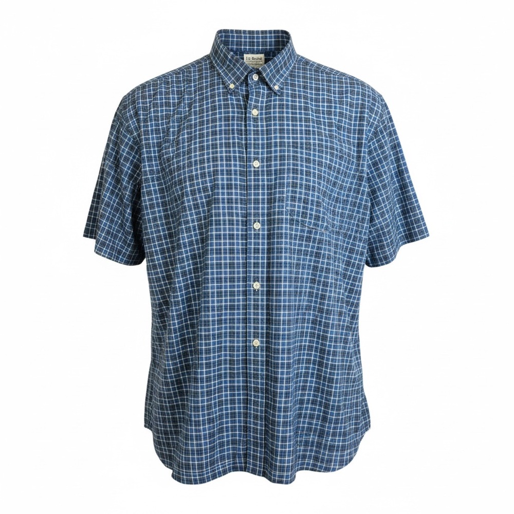 L.L. Bean Navy Plaid Men's Casual Shirt